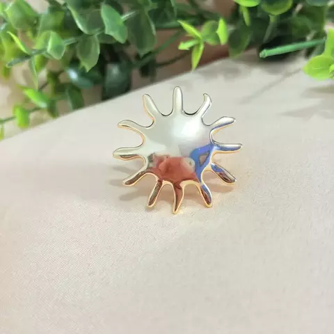Anel de Sol Dourado em Metal com Regulagem