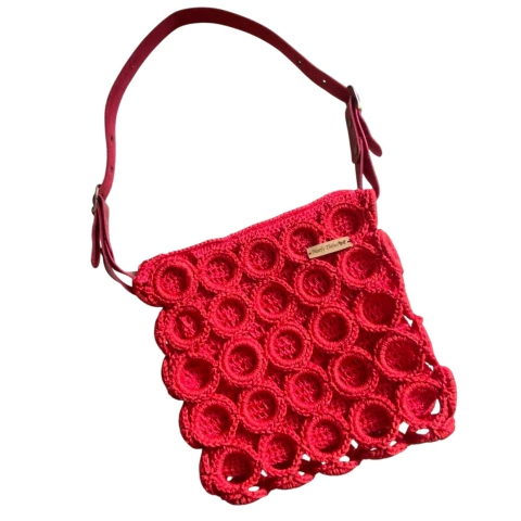 Bolsa de Mão Lateral de Elos Vermelhos