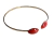 Colar choker de aro com enfeite colorido em formato oval vermelho.