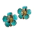 Brinco de Flor Colorida Esmaltada com Dourado