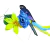 Presilha Tiara com Arara Azul E Flor Amarela para Festa Fantasia 