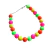 Colar Curto de Bolas Coloridas Neon em Bijuteria