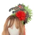 Presilha Tiara com Leopardo Brilhante e Flor Vermelha para Festa Fantasia