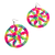 Brinco de Mandala Neon em Crochê | Pistache Acessórios