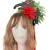Presilha Tiara com Leopardo Brilhante e Flor Vermelha para Festa Fantasia