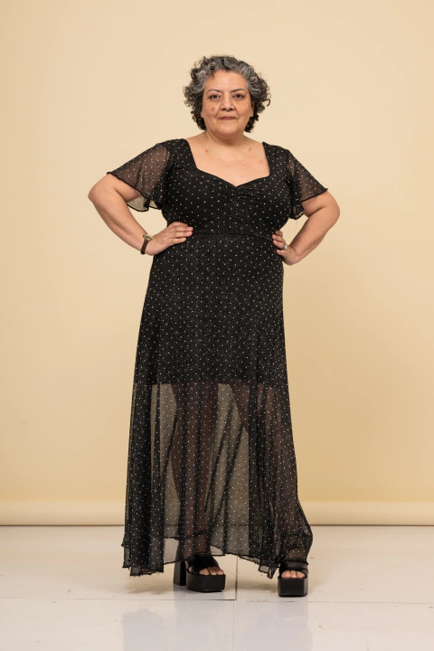 VESTIDO MONICA FIESTA strass (a pedido)