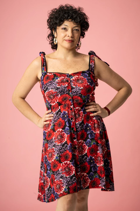 SOLERO CANDELARIA CORTO "DALIAS Y GERBERAS" - comprar online