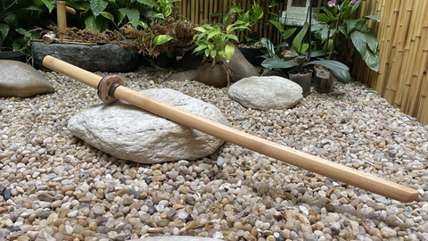 Bokken Carvalho Branco | Kit Tsuba de Couro