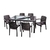 COMBO VOSS 2000 MESA INDONESIA CAPUCCHINO VIDRIO Y 6 SILLAS GUINEA