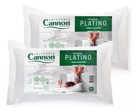 ALMOHADA CANNON FIBRA PLATINO 70X40 - comprar online