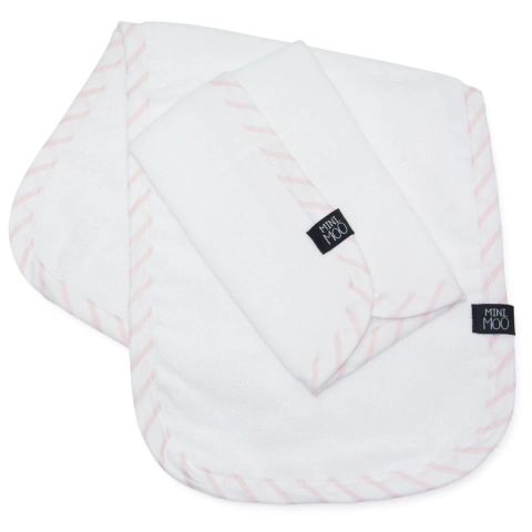 Kit 3 pças 1 Toalha de Ombro e 2 de Boca - Listra Rosa