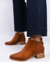 Bota  de cuero baja de mujer
