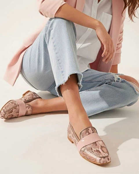 Mocasines de cuero reptil 