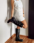 Borcegos de cuero con detalles de herrajes, bikers boots