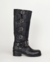 Borcegos de cuero con detalles de herrajes, bikers boots