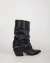 Botas de cuero, con taco cómodo, estilo texana con caña arrugada