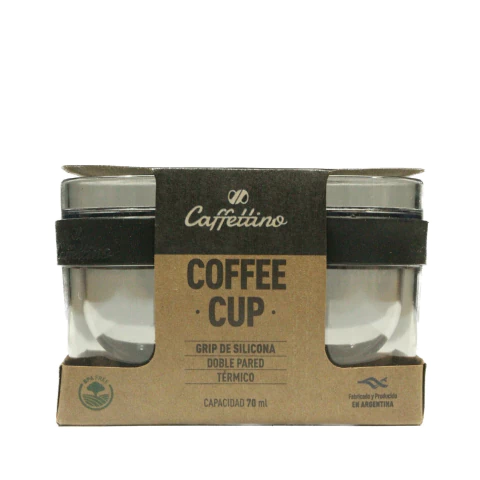 POCILLO CAFFETTINO DOBLE PARED COLOR GRIS X 2 UNIDADES - comprar online