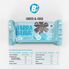 BARRITA BRAVA CHOCO Y COCO X 45 GRS S/TACC en internet