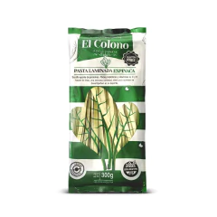 PASTA LAMINADA CON ESPINACA EL COLONO X 300 GRS S/TACC