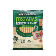 TOSTADAS DE ARROZ CLASICAS MOLINO ALA X 150 GRS S/TACC