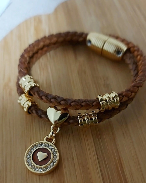 Pulseira Couro Coração - comprar online