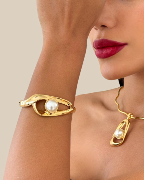 Bracelete Azaleia Pérola Semijoia