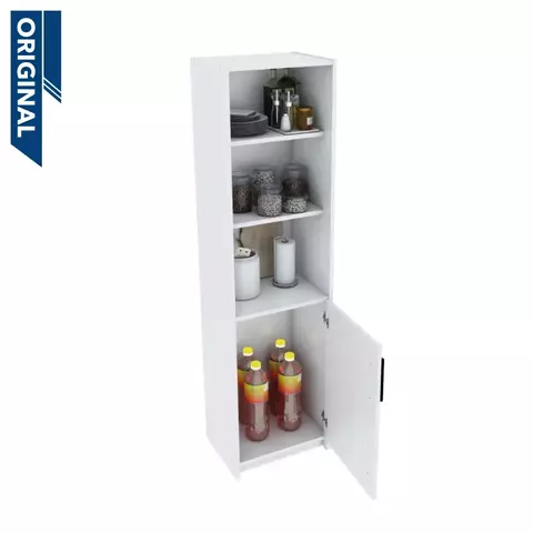 Despensero Melamina Cocina Con Puerta Reversible 4 Estantes Color Blanco - comprar online
