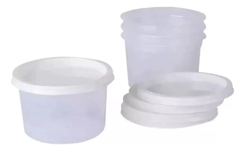 Pote Plástico Descartable Natural 55 Cc C/tapa63p X 1300 Cta