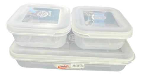 Set Contenedor Rectangular + 2 Cuadrados Cocina Make