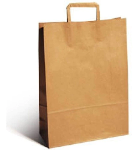 Bolsa De Papel Madera Kraft Con Manija 41x30x12 Pack X 50 Un - comprar online