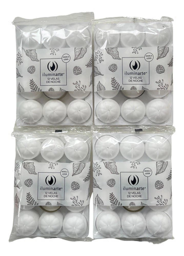 Velas De Noche Blanca X 12 Iluminarte