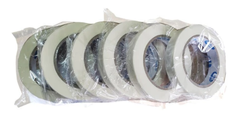 Cinta De Papel Auto Adherente 12 Mm X 50 Pack X 6 Rollos