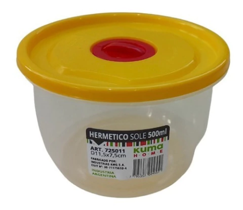 Hermetico Redondo Sole 500 Ml Pack X 4 Un Color Amarillo/naranja/celeste