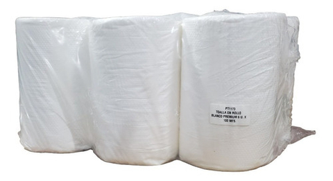 Bobina Toalla Papel Rollo 100 Mt X 20 Cm Blanca X 6 Un 3.2 K - comprar online
