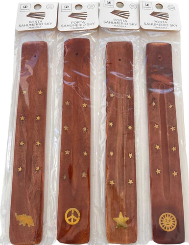 Porta Sahumerios Sky Madera Bronce Iluminarte X 3 Unidades