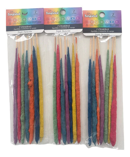 Sahumerios 7 Chakras Bangladesh X 7varillas X 3 Pack