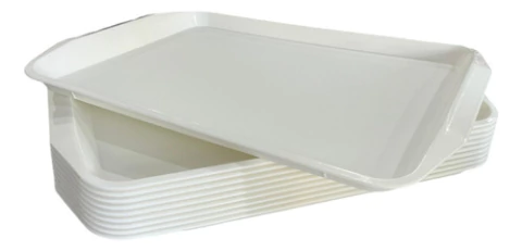 Bandeja Plástica Rectangular Fast Food Blanca X U - comprar online