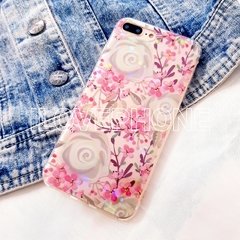 Flores con Brillo - Rosa