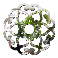 Espelho Decorativo Mandala Flor Grande 80 Cm X 80 Cm