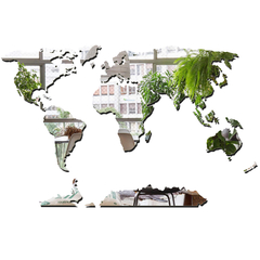 Espelho Decorativo Grande Mapa Do Mundo 118 Cm X 73 Cm
