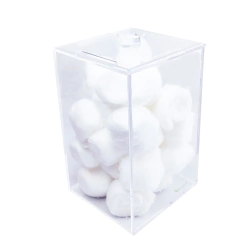 Porta Algodão em Acrilico Cristal.