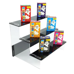 Expositor Escadinha Para Funko Em Acrílico Preto - HPLASTICOS