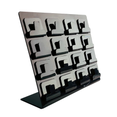Expositor De Anel Em Acrílico Preto Para 16 Anéis