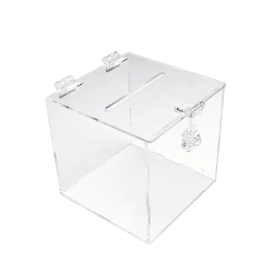 Urna Quadrada De Acrílico Cristal Porta Cupons Caixa Sorteio na internet