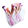 Organizador Para Pincéis e Maquiagem Dois Bolsos Em Acrílico Cristal - comprar online