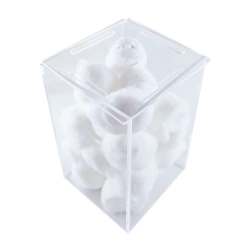 Porta Algodão em Acrilico Cristal. - HPLASTICOS