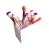 Organizador Para Pincéis e Maquiagem Dois Bolsos Em Acrílico Branco - comprar online