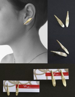 aros otto cortos, aritos de semilla de bronce - tienda online