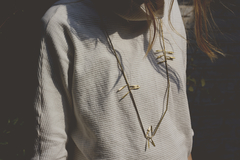 collar otto largo, collar largo de bronce