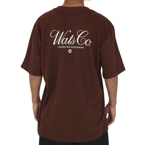 Camiseta Wats Script Oversized (Marrom) - comprar online